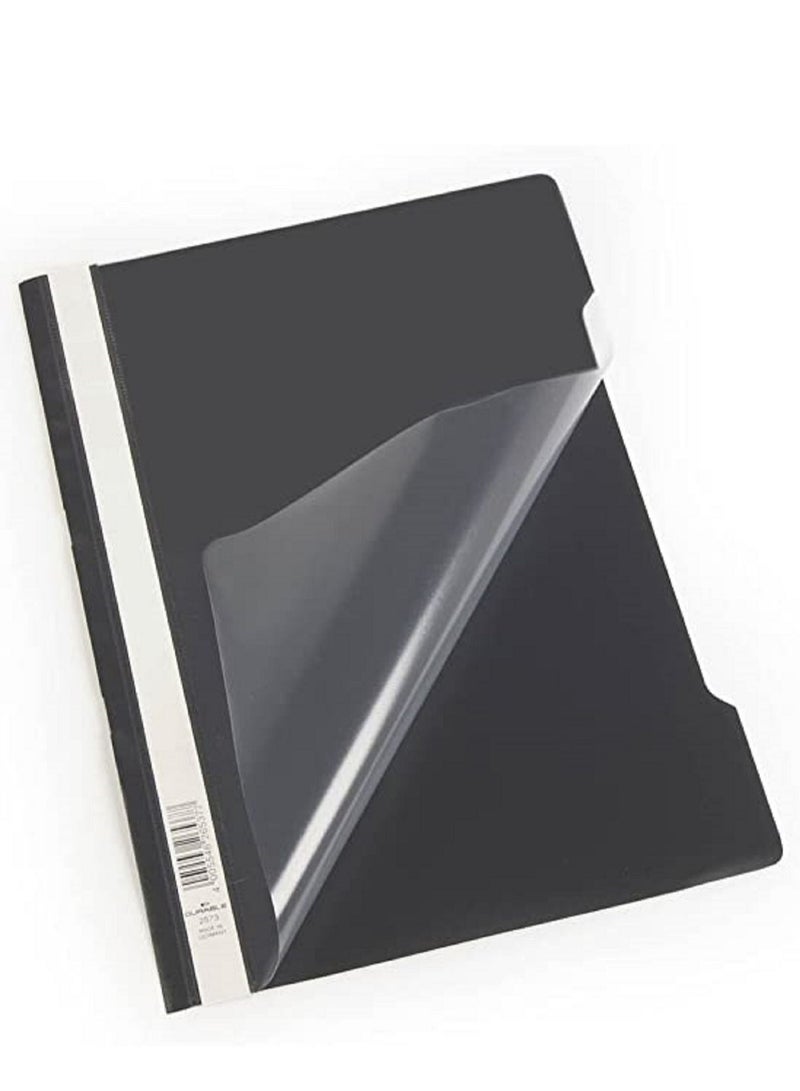Durable مجلد/ملف تقرير متين شفاف مقاس A4 أسود 50 قطعة - Image 1