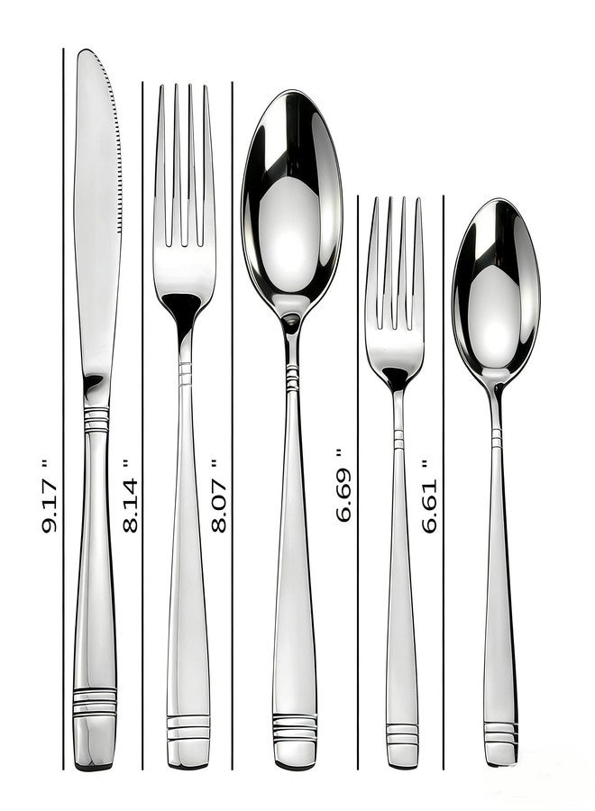 Zopnny طقم أدوات مائدة زوبني من الفولاذ المقاوم للصدأ مكون من 80 قطعة، طقم أدوات مائدة فضية، يكفي لـ 16 شخصًا - Image 2