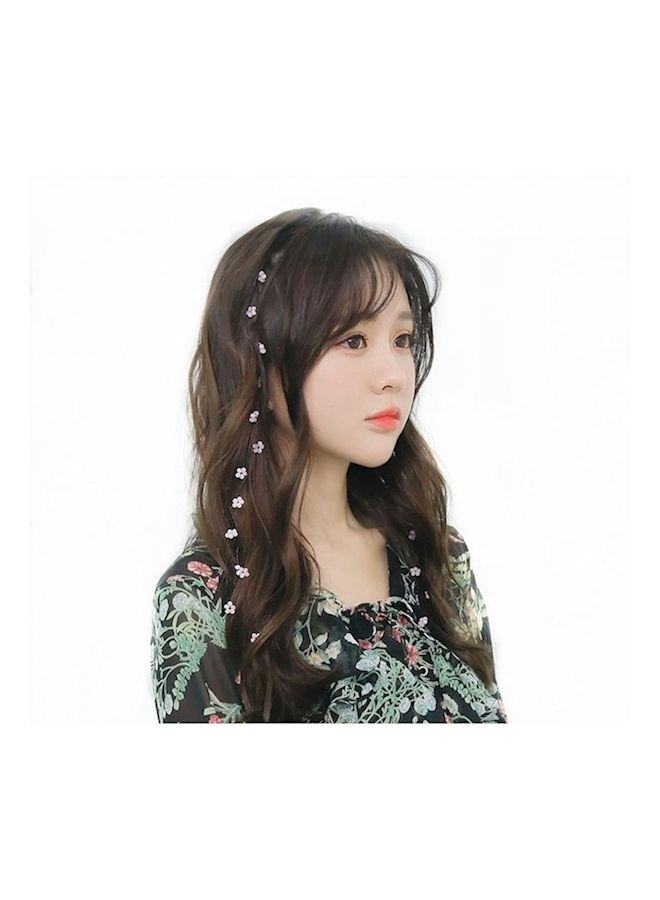 NIBEMINENT Flower Shaped Long Hairpin Clip Belt Pink/Black - Image 2