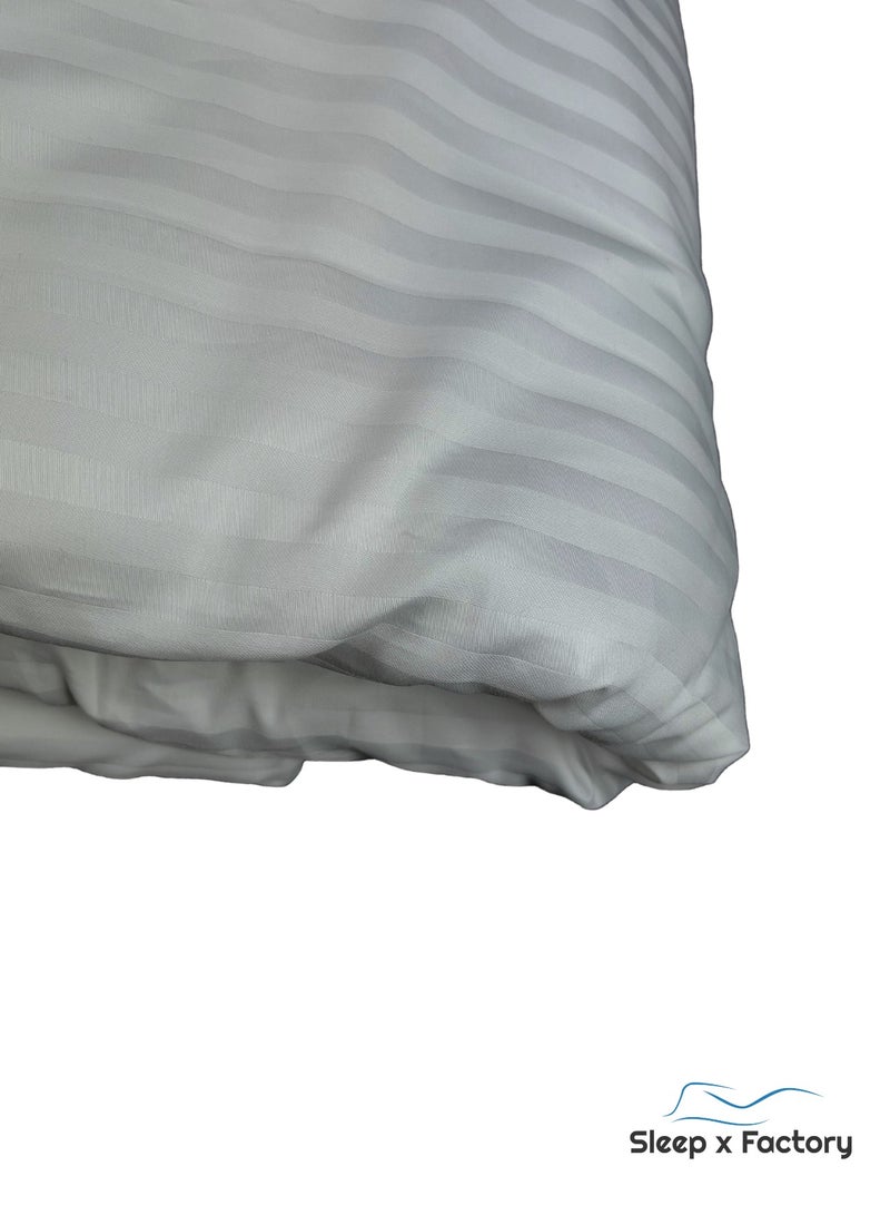 Sleep x Factory 7-Piece Hotel-Style Grey Comforter Set – Double Size – Soft Microfiber – Stripe Design - Image 3