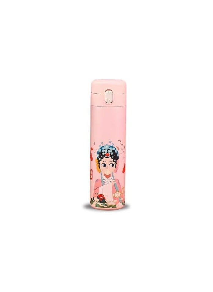 Generic - Insulated Thermal Water Bottle Double Wall Stainless Steel Vacuum Flask 500 ml with Lid and carrying ring- Pink - Image 1