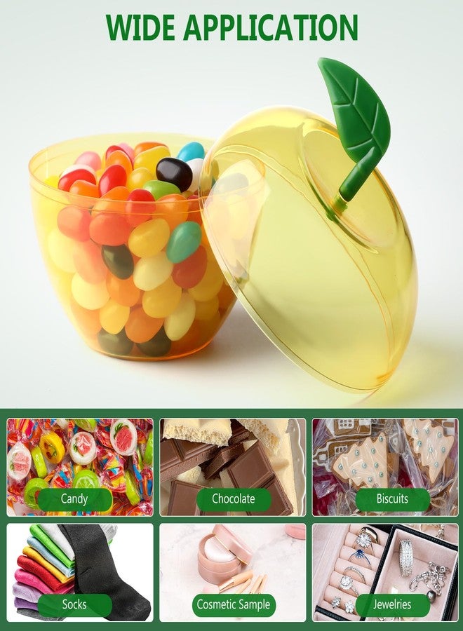 Layhit 30 Pack Large Apple Plastic Containers Rosh Hashana Candy Boxes Christmas Party Favor Bulk Mixed Colors Candy Jar Fillable Boxes for Jewish New Year Festival Party Supplies(4.1 x 3.5 Inches) - Image 4