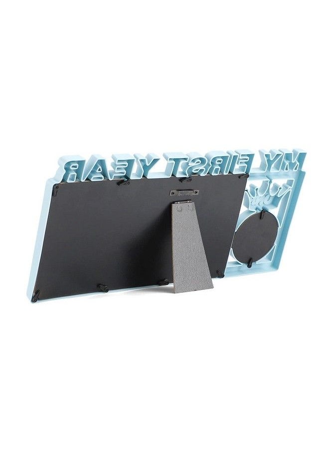 Estamico Baby Picture Frames My Frist Year Photo Keepsake For Baby 112 Months Memory Blue  - Image 3