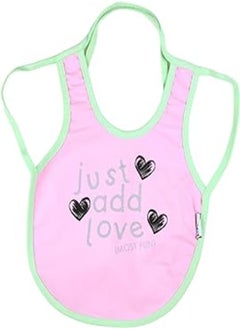 Mix and Max Mix&Max Cotton Bib Printed Hearts For Girls-Pink&Green 