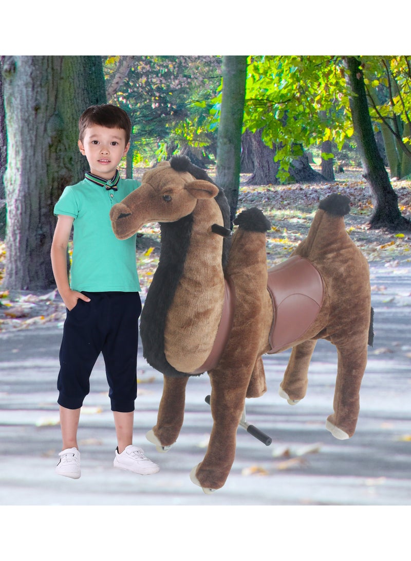 Desert Camel Pony Rideamal Ride-On Cycle Toy For Kids – Mechanical Plush Ride-On With Handlebar Steering, No Battery, Indoor & Outdoor Use, Age 3+ - Image 1