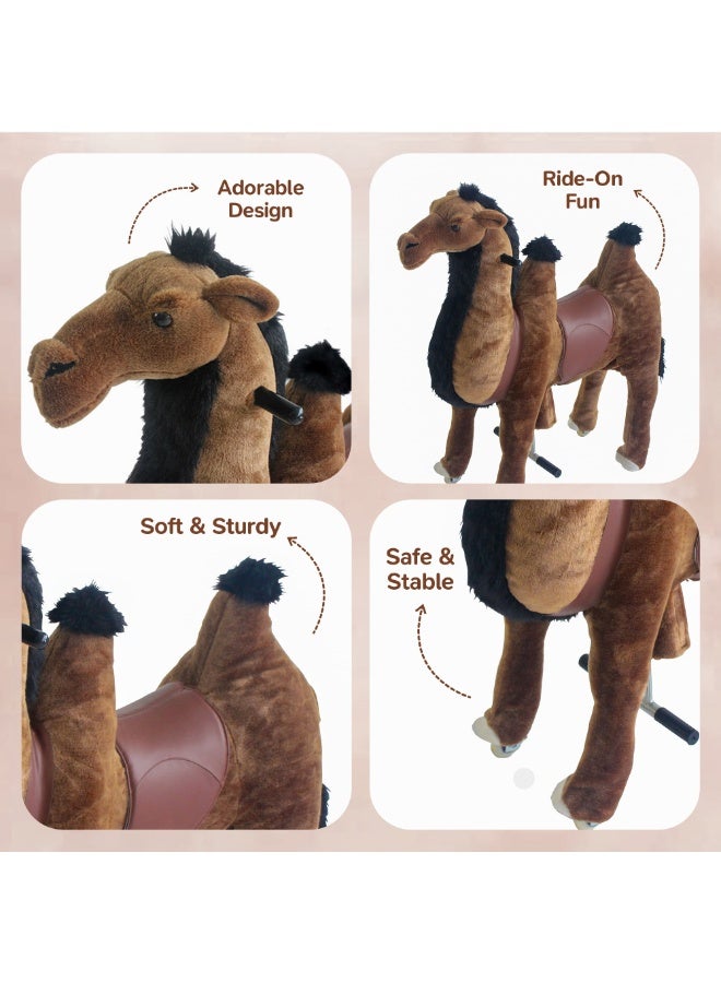 Desert Camel Pony Rideamal Ride-On Cycle Toy For Kids – Mechanical Plush Ride-On With Handlebar Steering, No Battery, Indoor & Outdoor Use, Age 3+ - Image 5