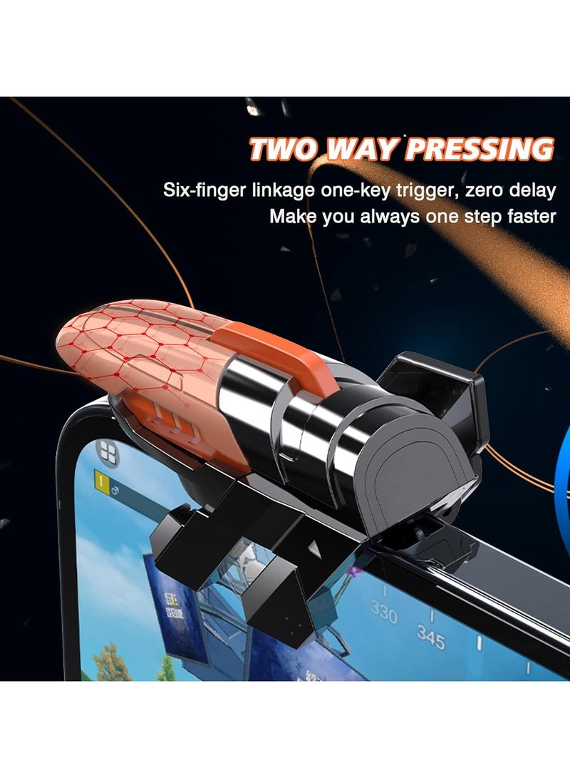 مشغل ألعاب AK06 عالي التقنية، 4 أزرار لوحدة تحكم Pubg Mobile، العب الآن بـ 6 أصابع، (L2 R2 L1 R1) iOS، Android، معظم الهواتف/أجهزة iPad، زر معدني، دعم COD/PUBG/FORTNITE والعديد من الألعاب الأخرى - Image 3