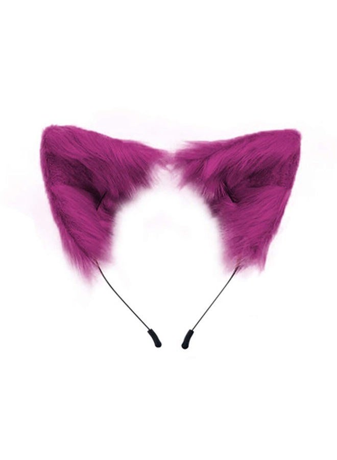SMILETERNITY Handmade Fox Wolf Cat Ears Headwear Costume Accessories for Halloween Christmas Cosplay Party (Purple) - Image 1