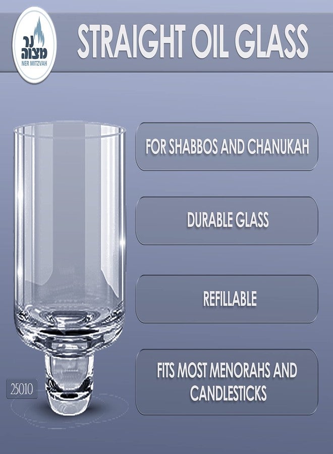 Ner Mitzvah Chanukah Menorah Oil Glass Cups - Glass Oil Insert Cups for Menorahs - #10 (9 Pack) - Image 3