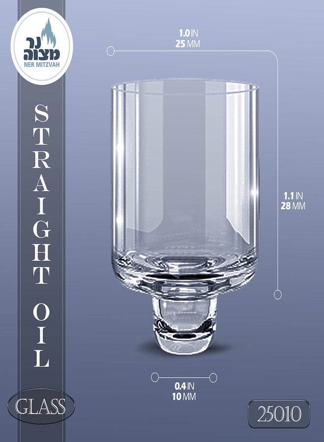 Ner Mitzvah Chanukah Menorah Oil Glass Cups - Glass Oil Insert Cups for Menorahs - #10 (9 Pack) - Image 2