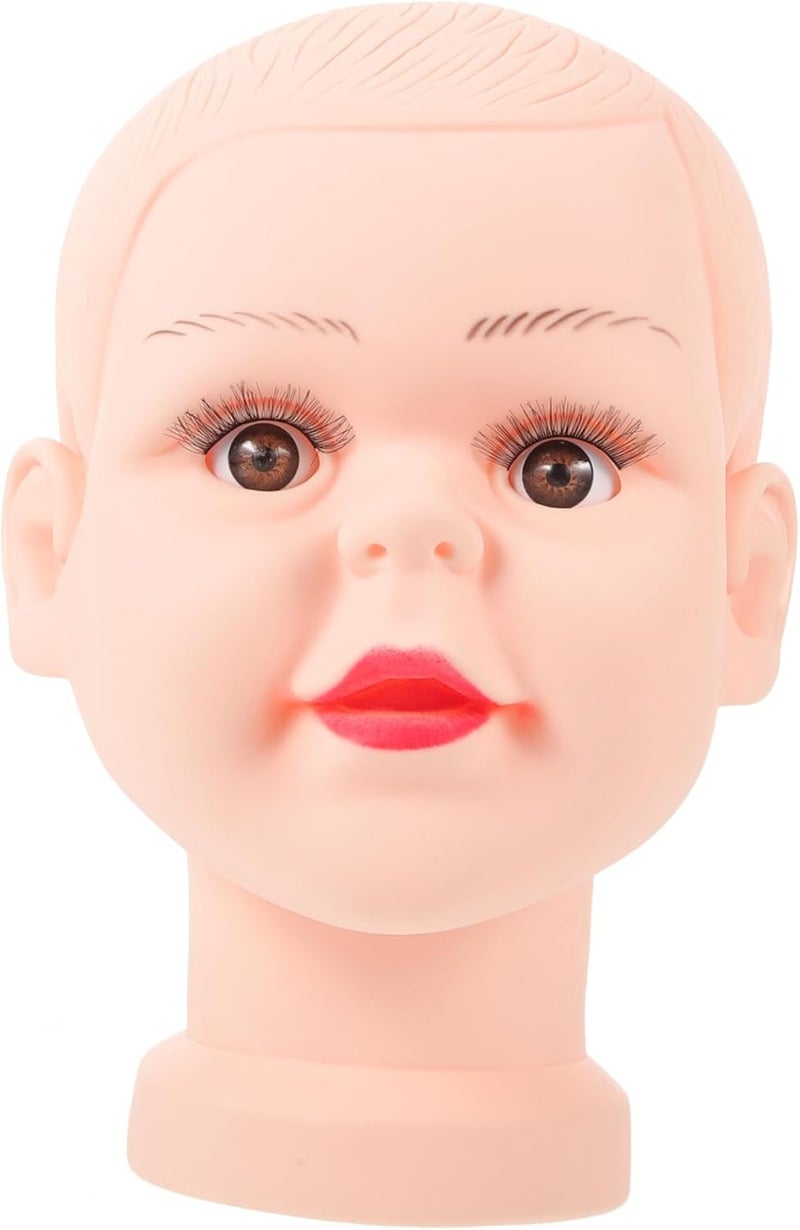 Abaodam PVC Mannequin Head for Styling Doll Display Model with Realistic Hair Texture for Wigs Hats Scarves Glasses for Salon Store Use - Image 1