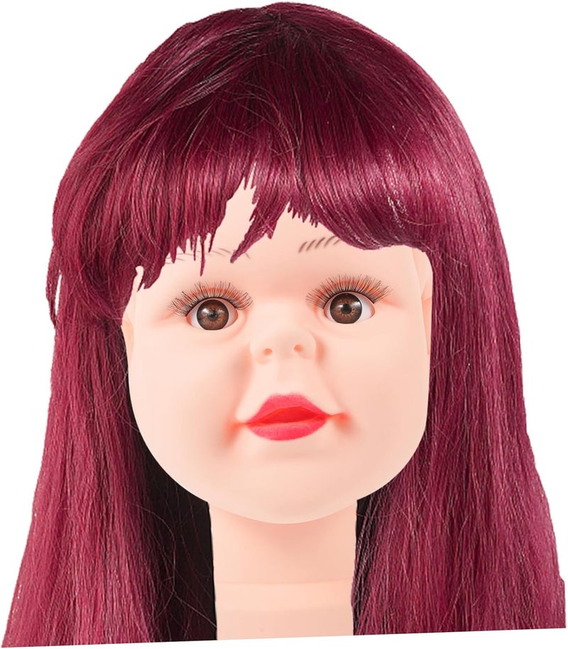Abaodam PVC Mannequin Head for Styling Doll Display Model with Realistic Hair Texture for Wigs Hats Scarves Glasses for Salon Store Use - Image 5