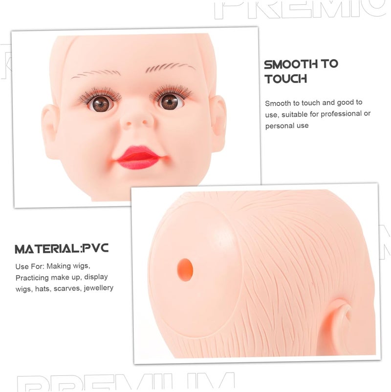 Abaodam PVC Mannequin Head for Styling Doll Display Model with Realistic Hair Texture for Wigs Hats Scarves Glasses for Salon Store Use - Image 4