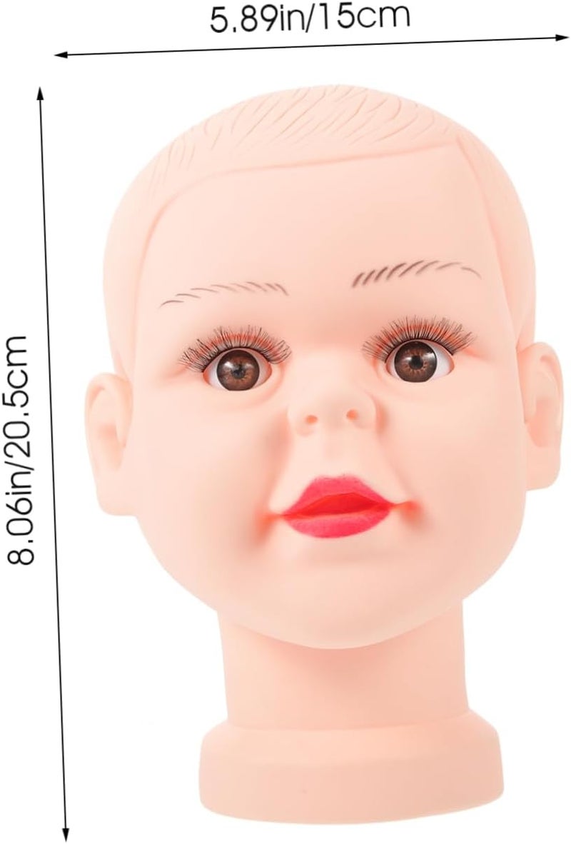 Abaodam PVC Mannequin Head for Styling Doll Display Model with Realistic Hair Texture for Wigs Hats Scarves Glasses for Salon Store Use - Image 2