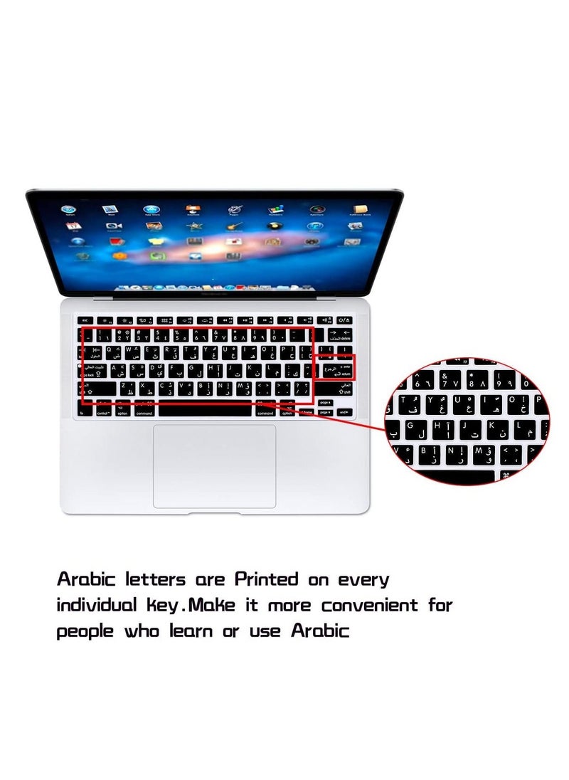 Generic - Arabic/English Silicone Keyboard Cover Skin for MacBook Air 13 A1466/A1369/Older USA Layout Keyboard Protector for MacBook Pro 13/15/17(with or w/Out Retina Display 2015 or Older Version) - Image 1