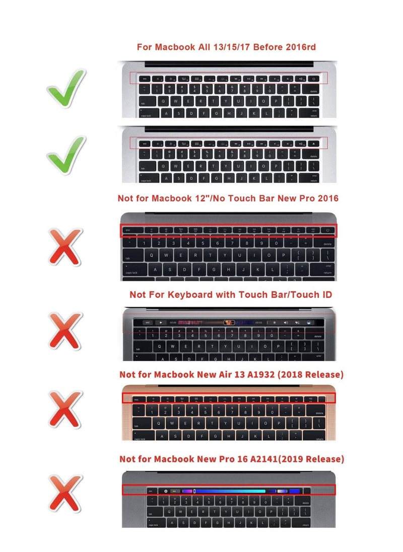 Generic - Arabic/English Silicone Keyboard Cover Skin for MacBook Air 13 A1466/A1369/Older USA Layout Keyboard Protector for MacBook Pro 13/15/17(with or w/Out Retina Display 2015 or Older Version) - Image 1