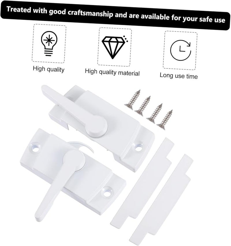 Tehaux Zinc Alloy Crescent Lock For Sliding Windows And Doors Push Pull Security Latch 1 Set - Image 3