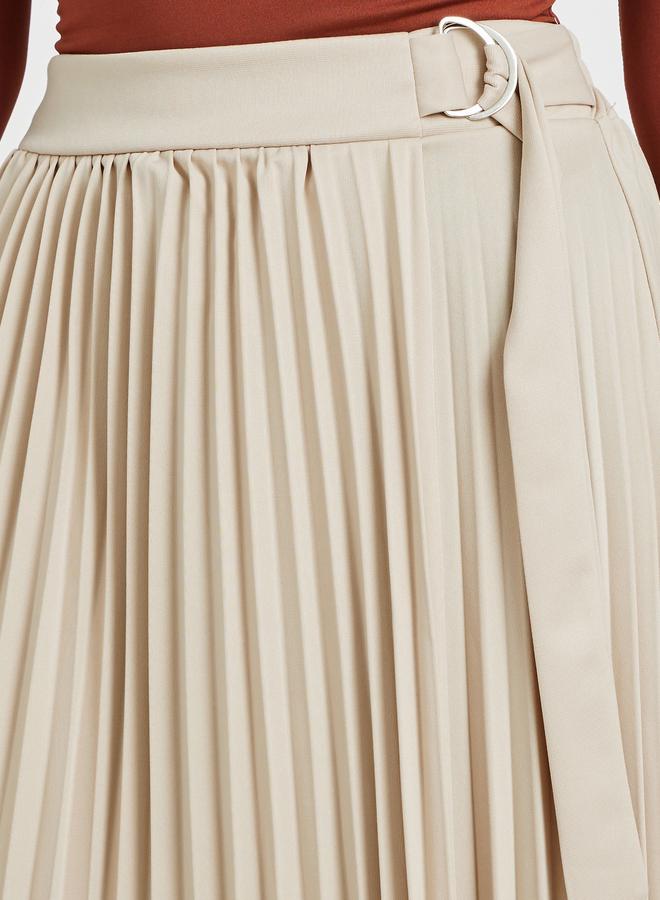Styli Styli Pleated Wrap Belted A-Line Midi Skirt  - Image 3
