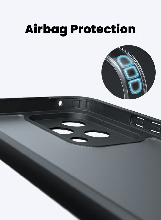 إيباكي غطاء حافظة Honor 200 Lite 5G، غطاء خلفي متجمد من مواد مختلطة، [أكياس هوائية بأربع زوايا] [مضاد للسقوط] [مضاد لبصمات الأصابع] [بدون اصفرار] حافظة نحيفة صديقة للبشرة لهاتف Honor 200 Lite 6.7 بوصة، أسود - Image 2