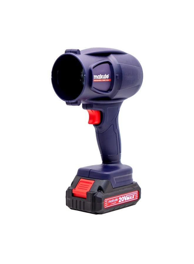 ماكيوت منفاخ محمول لاسلكي 20 فولت، محرك بدون فرشاة بقوة 300 وات، 18000 دورة في الدقيقة، تدفق هواء 320 متر مكعب في الساعة لتنظيف ورشة العمل وإزالة الغبار ونفخ أوراق الحديقة مع بطارية وشاحن - CPB111-320-B - Image 2