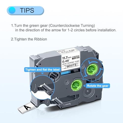 Absonic 3-Pack Hse231 11.7mm Heat Shrink Tube Label Tape Compatible for Brother Hse-231 Hs231 Hs-231 P Touch Hse Label Tape 1/2 inch Black on White for PT-D220 PT-D210 PT-E300 PT-E500 PT-E550W - Image 3