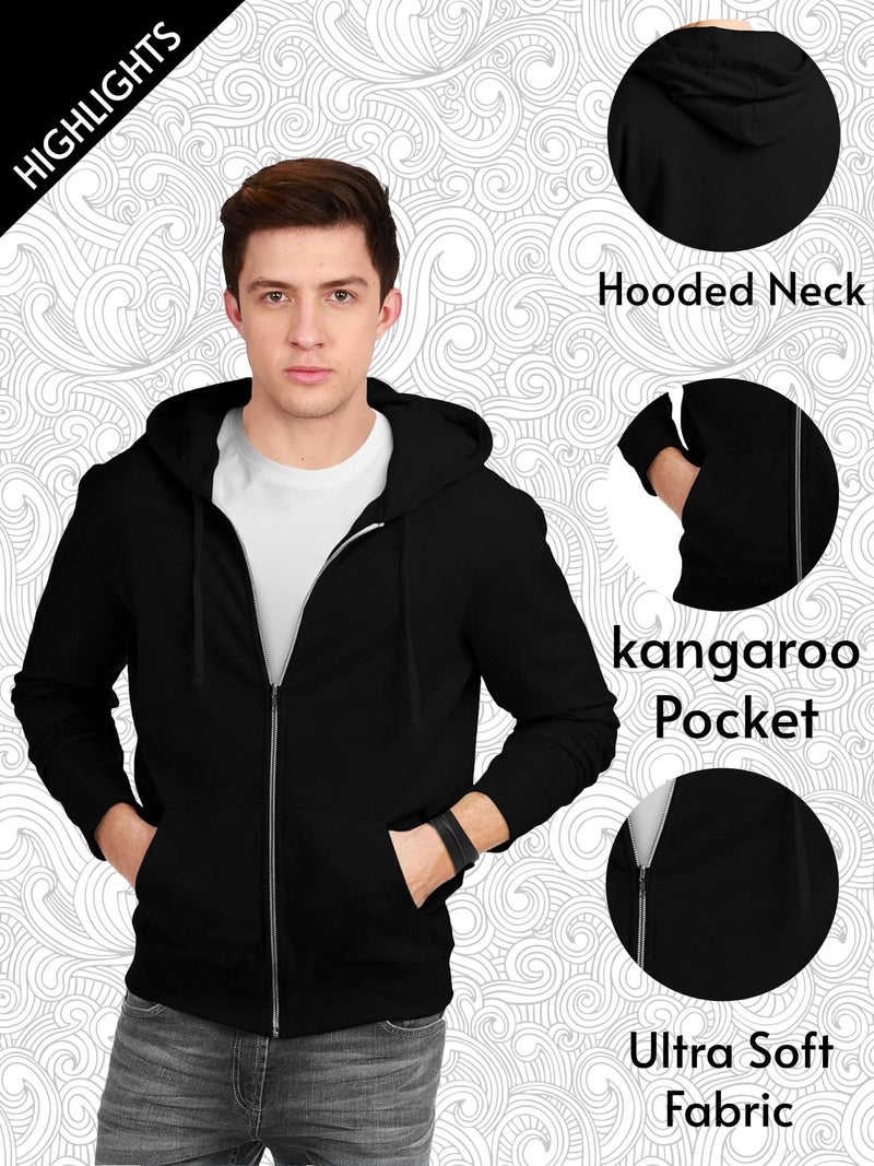 fanideaz Cotton Hooded Sweatshirt with Zip for Mens_BG_L_Beige - Image 4