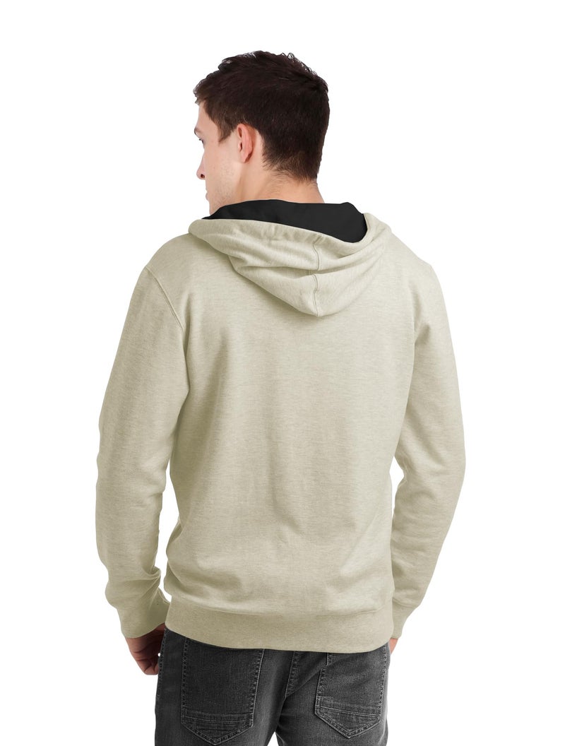 fanideaz Cotton Hooded Sweatshirt with Zip for Mens_BG_L_Beige - Image 2