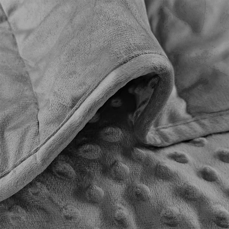 ALANSMA Reversible Weighted Blanket for All Season, Luxury Velvet, Warm and Cool, Adult 20Lb Grey Weighted Blanket, Enjoy Sleeping Anywhere(Grey,60"x80" 20lbs) - Image 3