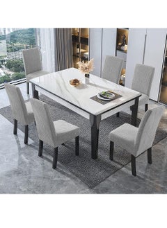 Uwals Waterproof Chair Covers for Dining Room, Stretch Jacquard Dining Chair Slipcovers, Removable Washable Chair Protector for Kitchen, Hotel, Restaurant, (6 PCS,Light-gray)  - Image 5