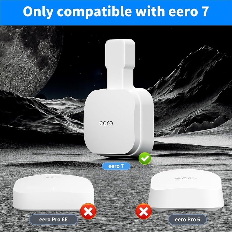 حامل حائط eero 7، قوس منفذ بدون حفر متوافق فقط مع جهاز توجيه شبكة eero 7 ثنائي النطاق، مع إدارة الكابلات - لتوفير المساحة (3 عبوات) - Image 2