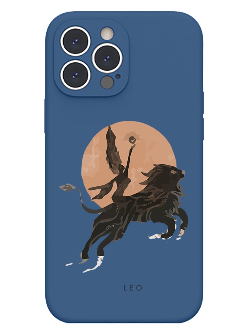 Theodor Protective Slim Fit Case Liquid Silicone Cover with Full Body Protection Anti-Scratch Shockproof Case For iPhone 13 Pro Blue  - leopard Print copy - Image 1