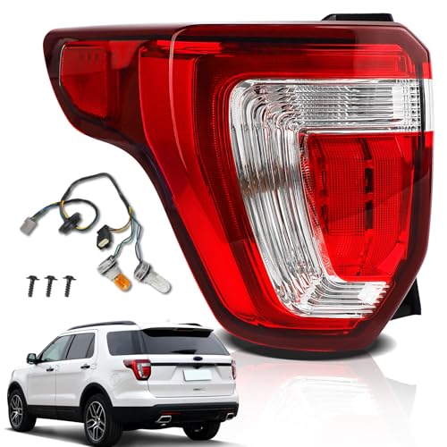 STRAUTOS Tail Lights Compatible with 2016 2017 2018 2019 Ford Explorer Rear Brake Lamp Assembly With Wire Harness and Bulbs Replace FB5Z13405A (2016-2019 Ford Explorer, Left Driver Side) - Image 1