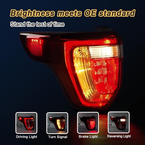 STRAUTOS Tail Lights Compatible with 2016 2017 2018 2019 Ford Explorer Rear Brake Lamp Assembly With Wire Harness and Bulbs Replace FB5Z13405A (2016-2019 Ford Explorer, Left Driver Side) - Image 5