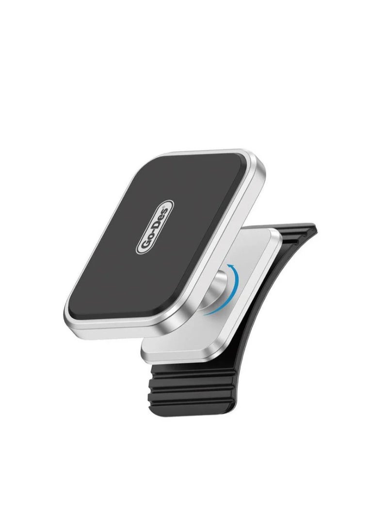 GO-DES Go Des GD-HD922 360 Degree Rotatable Magnetic Curved and Flat Floor Car Phone Holder Silver - Image 1