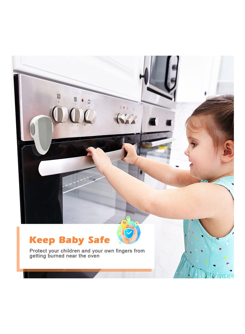Oven Door Lock, Child Safety Oven Baby Proof Childproof Oven Front Lock Easy to Install and Use Heat-Resistant and Durable Material, with 3M Adhesive, No Screws or Drill for Toddlers(2 Pcs) - Image 2