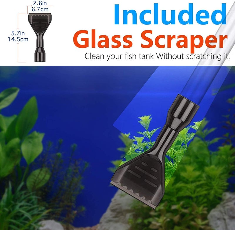 VAYINATO ® (Press Type QL-08G) 3 in 1 Aquarium Gravel Cleaner | Water Changer with Glass Algae Scrapper | Suitable for Aquarium Height 92CM by Petzlifeworld - Image 5