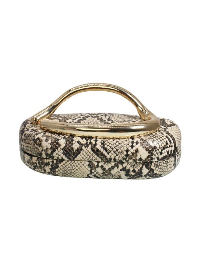 DEBIMY Women Woven PU Leather Clutch Box Metal Handle Evening Bag Trendy Leather Handbag Weave Shoulder Purse for Causal, Medium, Faux Leather - Image 5
