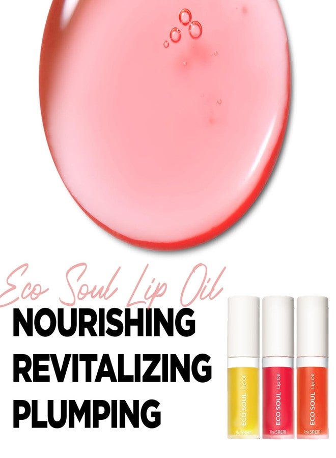 THESAEM Eco Soul Lip Oil 3 Combo Set (01 Honey + 02 Berry + 03 Grapefruit) - Plumping & Hydrating Lip Oil to Nourish & Moisturize Lips - Lips Soft & Glossy for Dry Lips, 0.21 fl.oz. - Image 2
