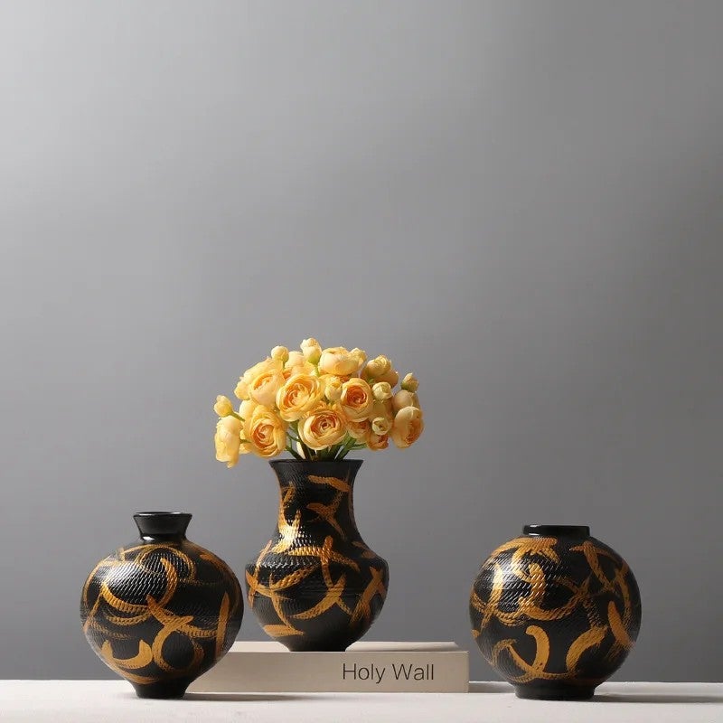 Bluejw Ceramic Vase Set with Pampas Grass & Dried Flowers Bouquet - Frosted Matte Modern Minimalist Decor, Natural Dried Plants for Wedding Home Decoration - Image 3