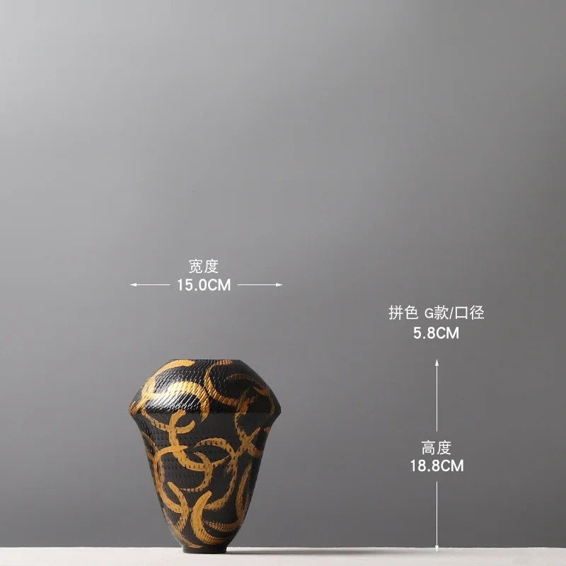 Bluejw Ceramic Vase Set with Pampas Grass & Dried Flowers Bouquet - Frosted Matte Modern Minimalist Decor, Natural Dried Plants for Wedding Home Decoration - Image 1