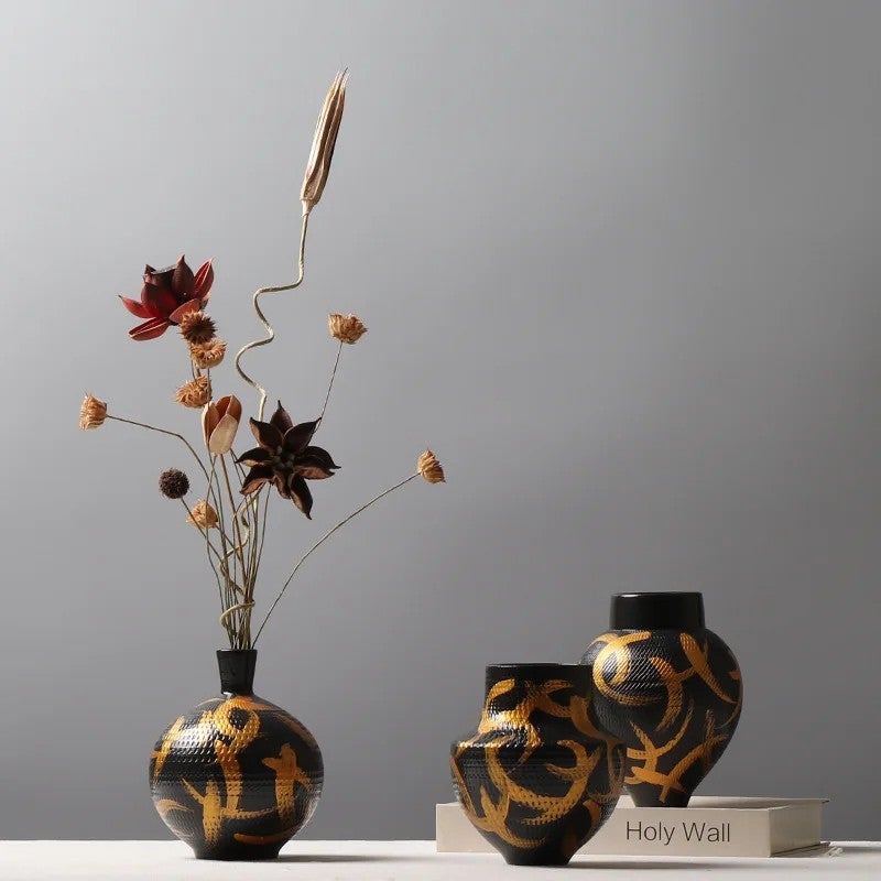 Bluejw Ceramic Vase Set with Pampas Grass & Dried Flowers Bouquet - Frosted Matte Modern Minimalist Decor, Natural Dried Plants for Wedding Home Decoration - Image 2