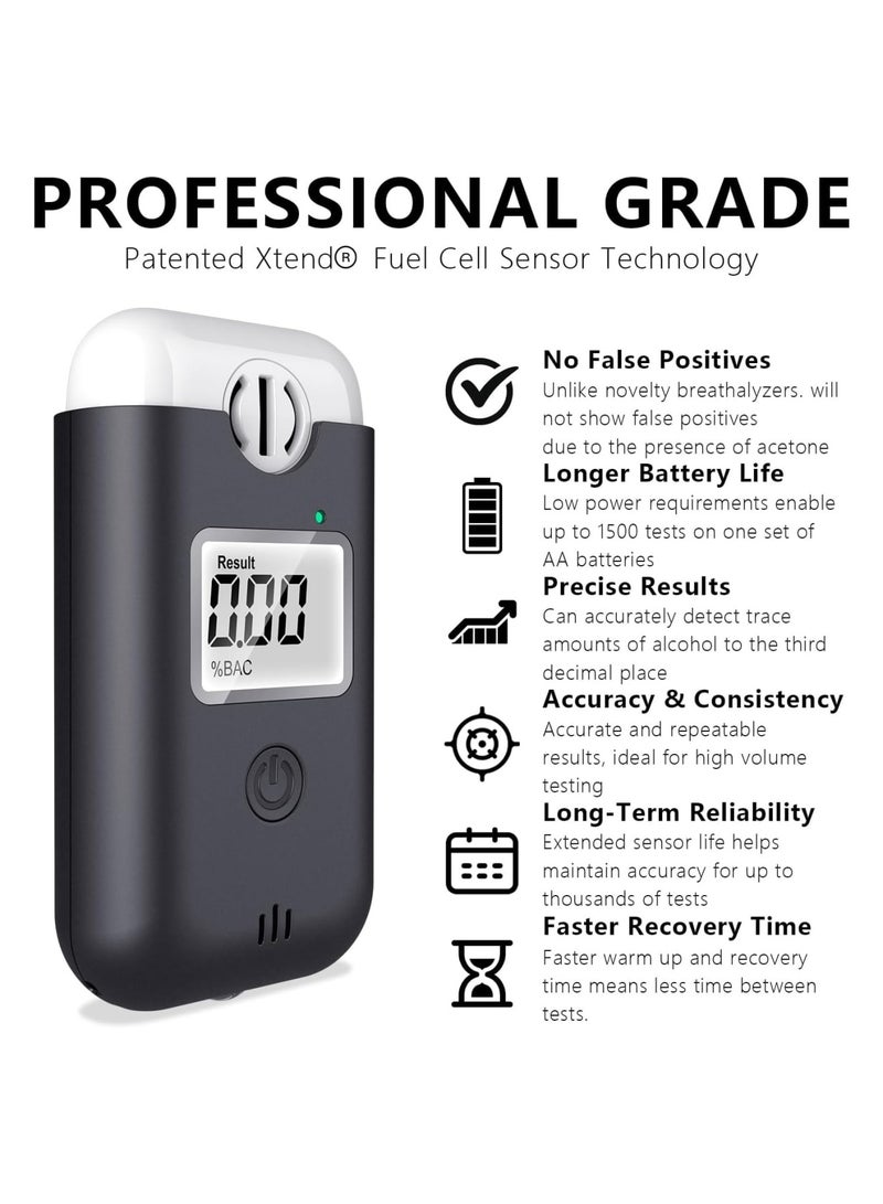 Zikra Portable Alcohol Tester Alcohol Breathalyzer, Digital Led Display Quick Response, Professional Accurate Detection Breath Analyzer Detector for Family, Personal, Driver - Image 2