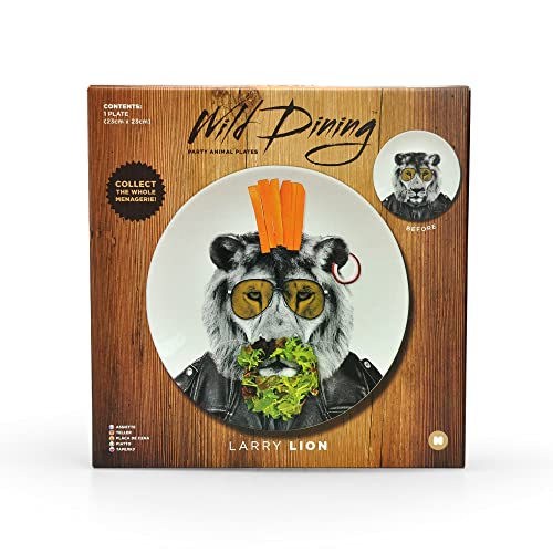 MUSTARD - Wild Dining Dinner Plate I Funny Dinner Plate I 100% Ceramic I 9-inch Plate I Funny Plate with Goofy Pet Print I Gift Idea for Students | Dishwasher Microwave and Food Safe (Lion) - Image 3