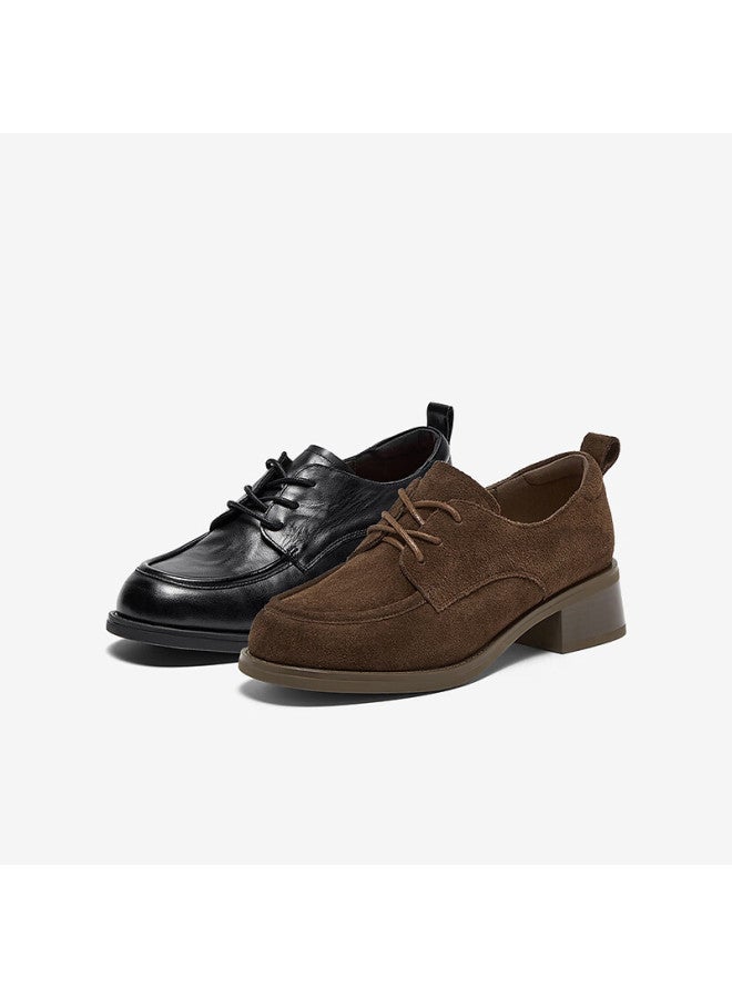 Bata Bajia Oxford Shoes For Women Autumn Cowhide Commuter Leather Shoes 51590cm5 Brown Size 37 - Image 5
