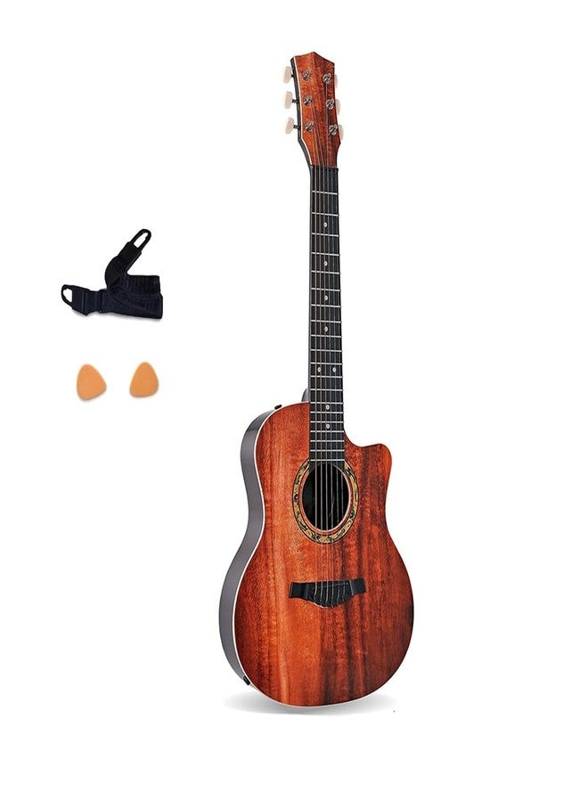 BIG FOLK BIGFOLK® 32 Inch Acoustic Guitar for Kids Beginners Wooden with 6 Strings Lightweight Musical Instrument Toy Boys Girls Ideal Gift for Above 3 Years Kids (Brown) - Image 1