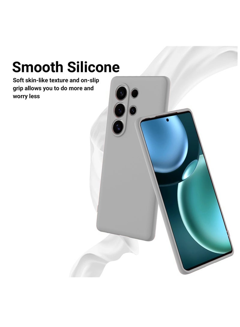 Wtech itel S25 Ultra 4G 2024 Premium Soft Liquid Silicone Case Cover (MCRPSN) - Grey - Image 3