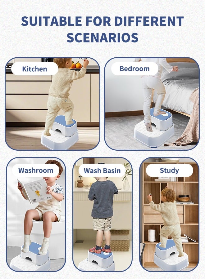 Vividorad Toddler Step Stool, 2 Step Stool with Anti-Slip Surface & Base,Toddler Step Stool for Bathroom Sink,2 Step Stool for Kids Toilet Potty Training,Kids Step Stool for Toddlers Potty Training, Kitchen, Living Room, Bedroom, Toy Room - Image 3