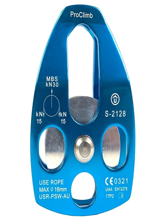 ProClimb 30kN Large Aluminum Rope Swivel Pulley - Single/Double Sheave, CE/UIAA Certified -Aluminum Pulley/Rope Pulley/Climbing Pulley- Aluminum Hardware - Image 1