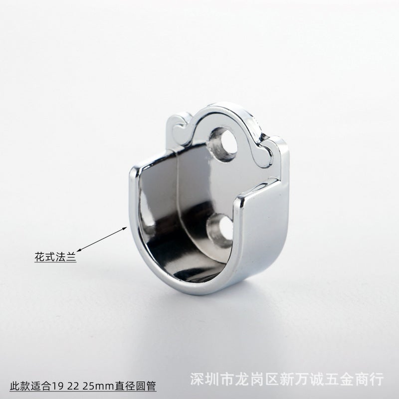 Bright Zinc Alloy Opening Flange Seat Wardrobe Window Shower Curtain Rod Tube Seat Clothes Hanging Rod Crescent Flange Clothes Holder Clothes Holder 6*35 plastic expansion pipe 10 6*35 plastic expansion pipe 10