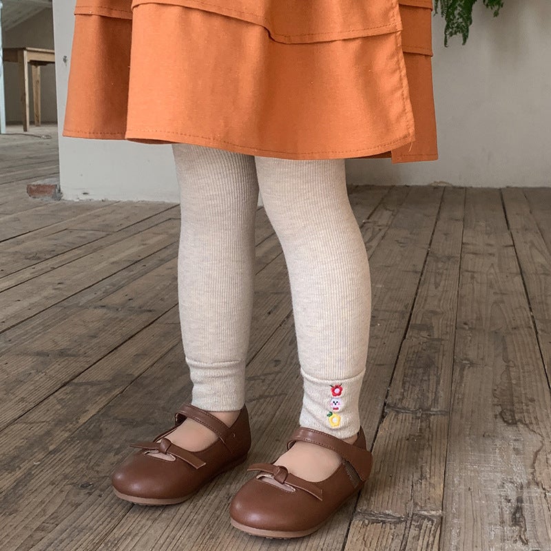 Girls' Leggings Clothing 2023 New All-In-One Velvet Baby Fleece-Lined Thickeneded Kidsren'S Outer Wear Western Style Cotton Pants - Image 1